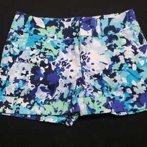 Abstract Printed Cuffed Shorts